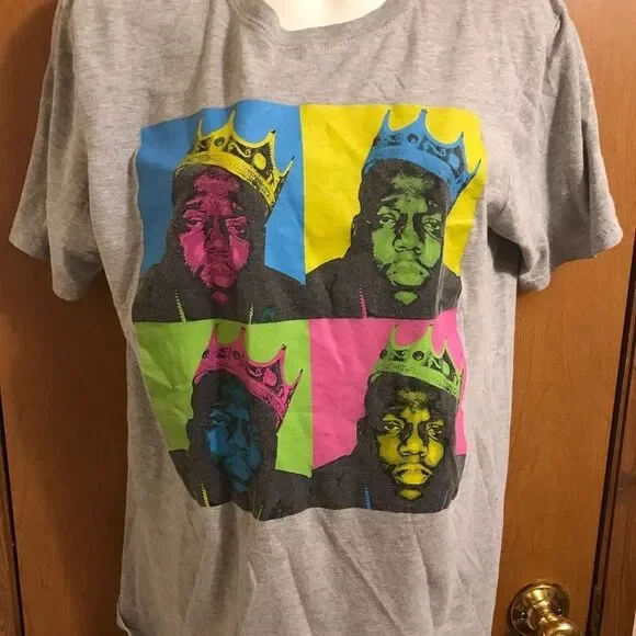 Notorious Big Biggie Smalls Graphic Light Gray T-Shirt M - Picture 2 of 8